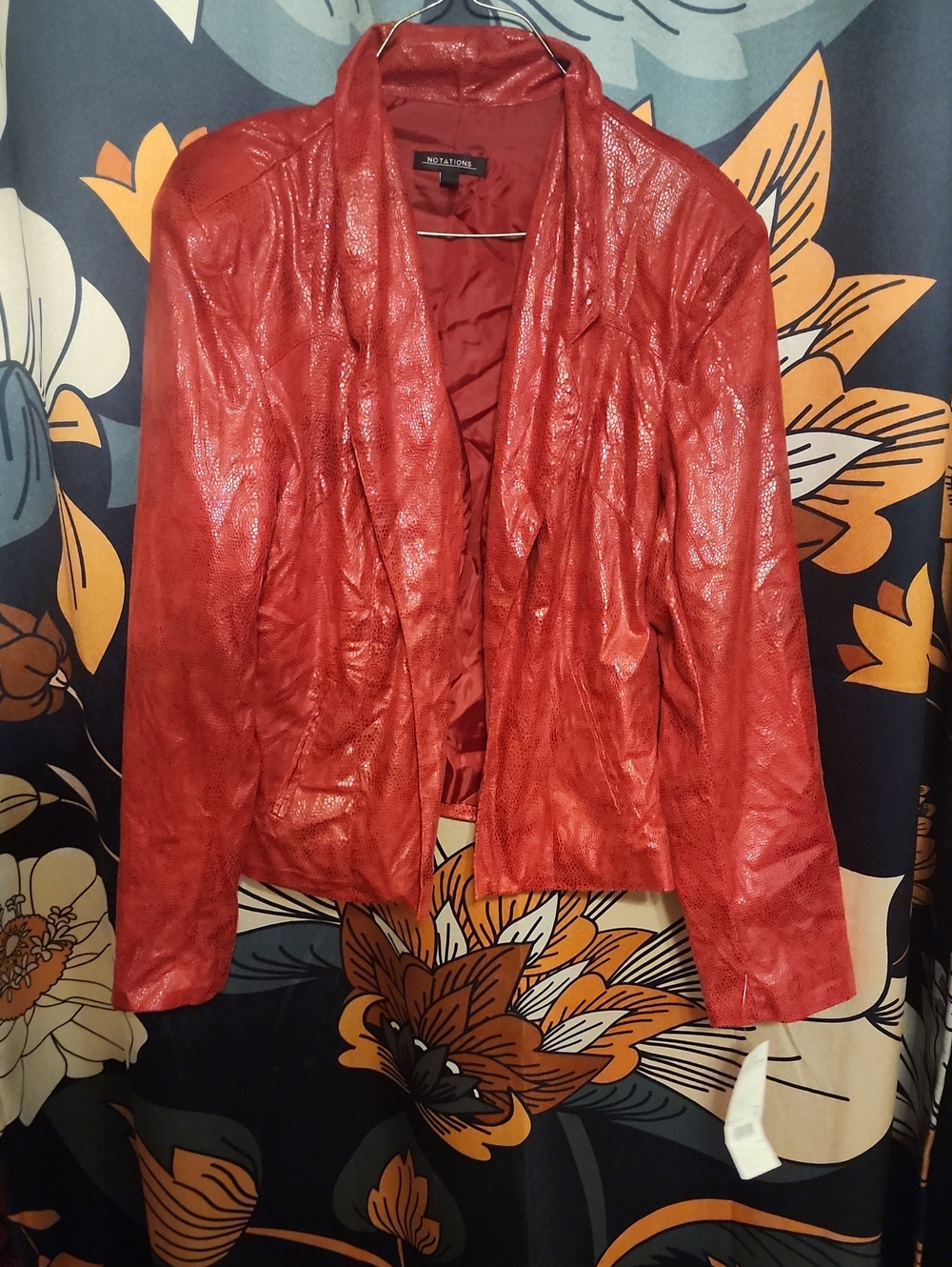 Notations Shiny Red Open-Front Women's Jacket